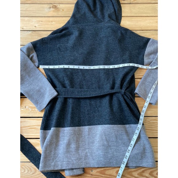Parahrase Belted Wool Hooded Cardigan Sweater M - Picture 6 of 10